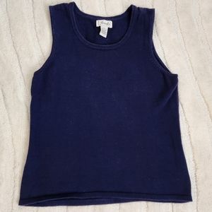 Vintage knit sweater tank top or vest in navy blue